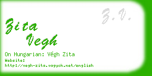 zita vegh business card