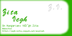 zita vegh business card